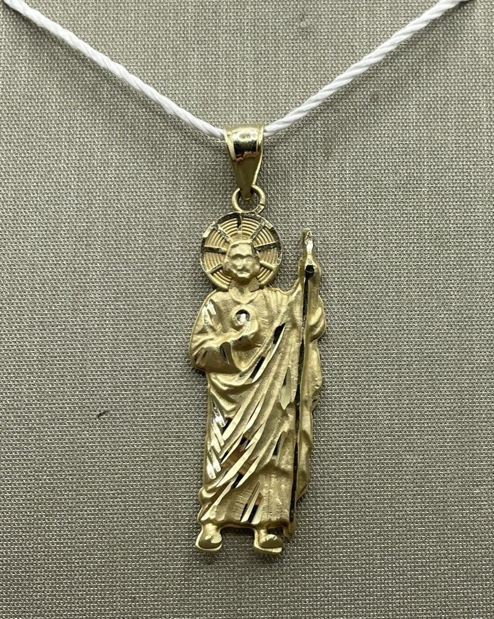 14K Yellow Gold San Judas Pendant (15062)